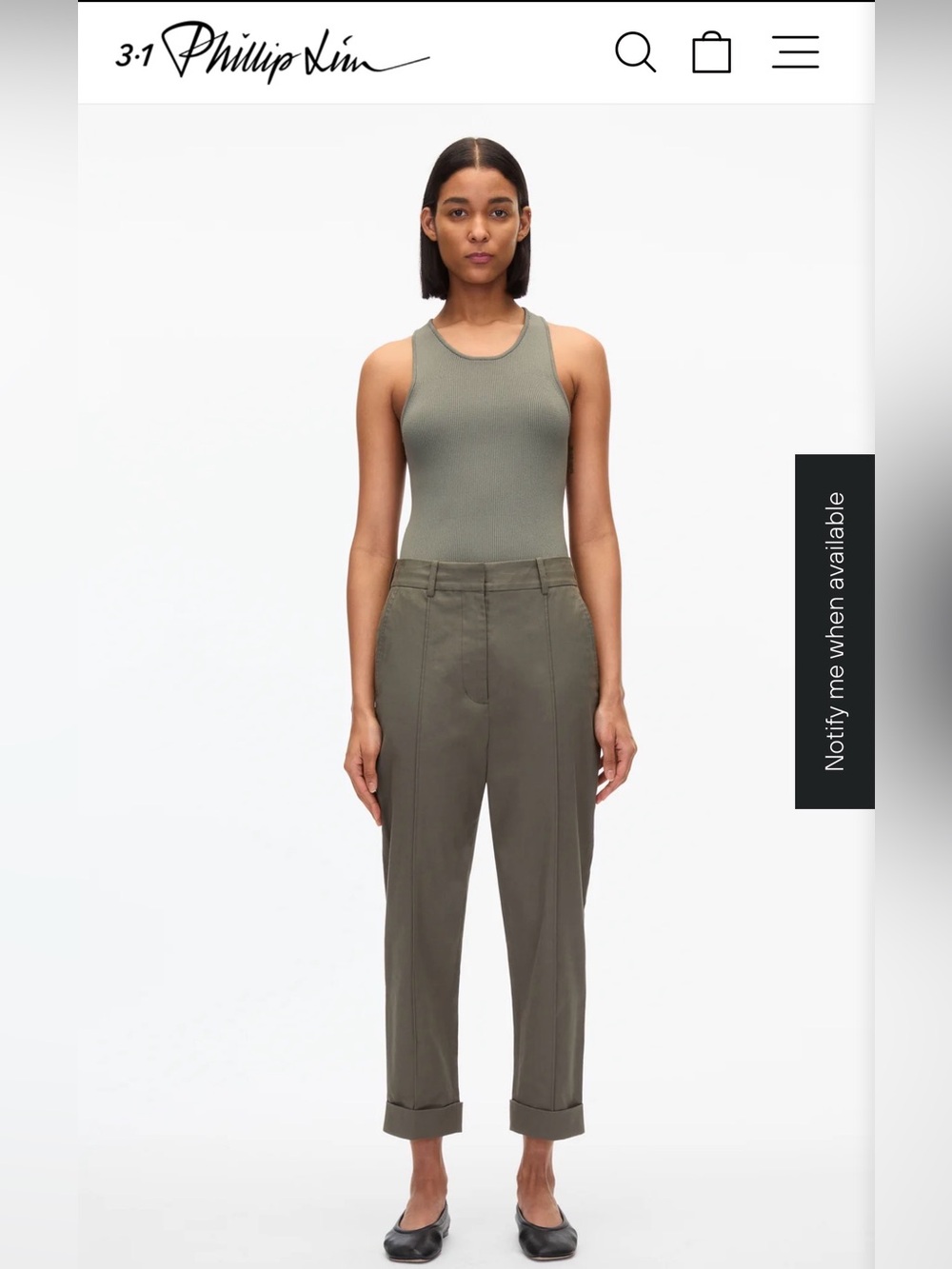 Phillip Lim Olive Cropped Trousers